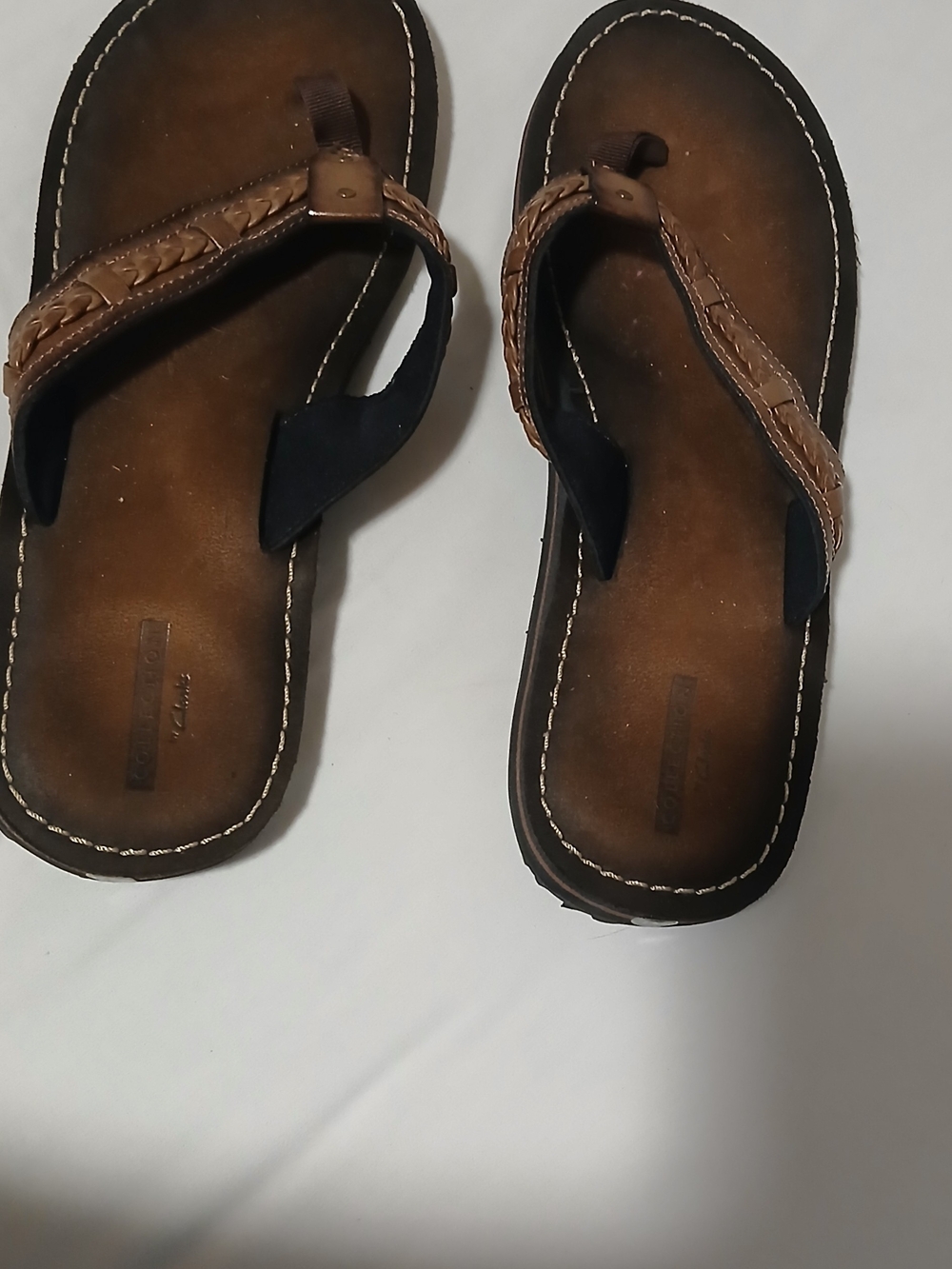 Clarks   Brown Leather Thong Sandals Size 10 Women's